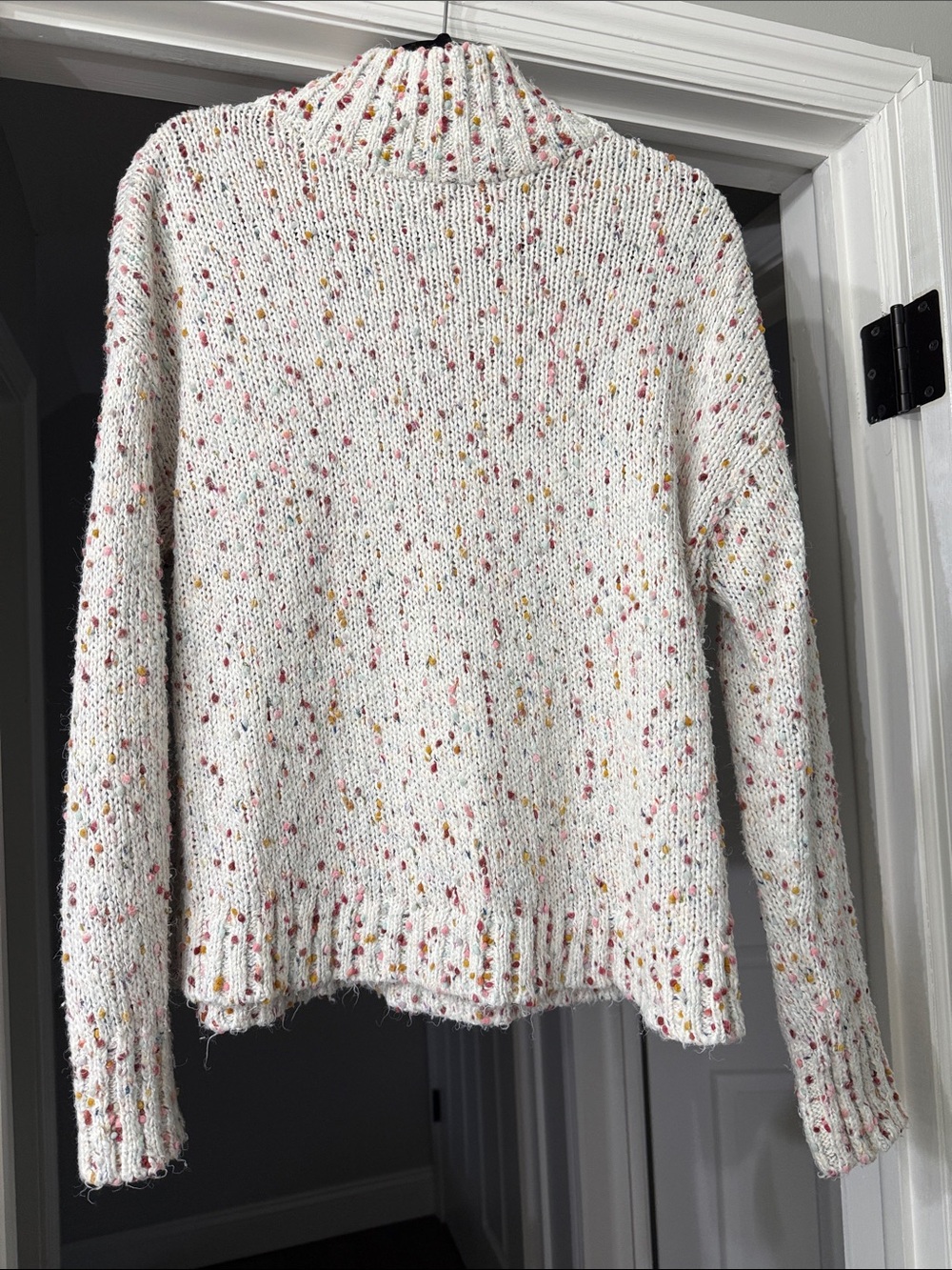 LOFT Cream Speckled Turtleneck Sweater